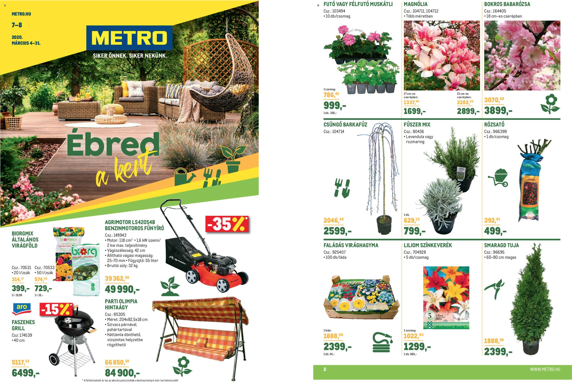 Metro "Ébred a kert" Tavaszi Akciós Újság
