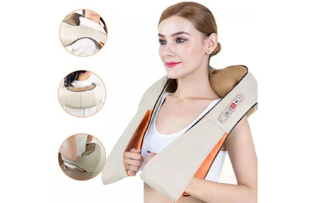 Shiatsu elektromos nyak, váll és testmasszírozó infravörös fűtéssel